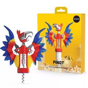 OTOTO Steel & Silicone Pinot Parrot Wine Opener | Brand New